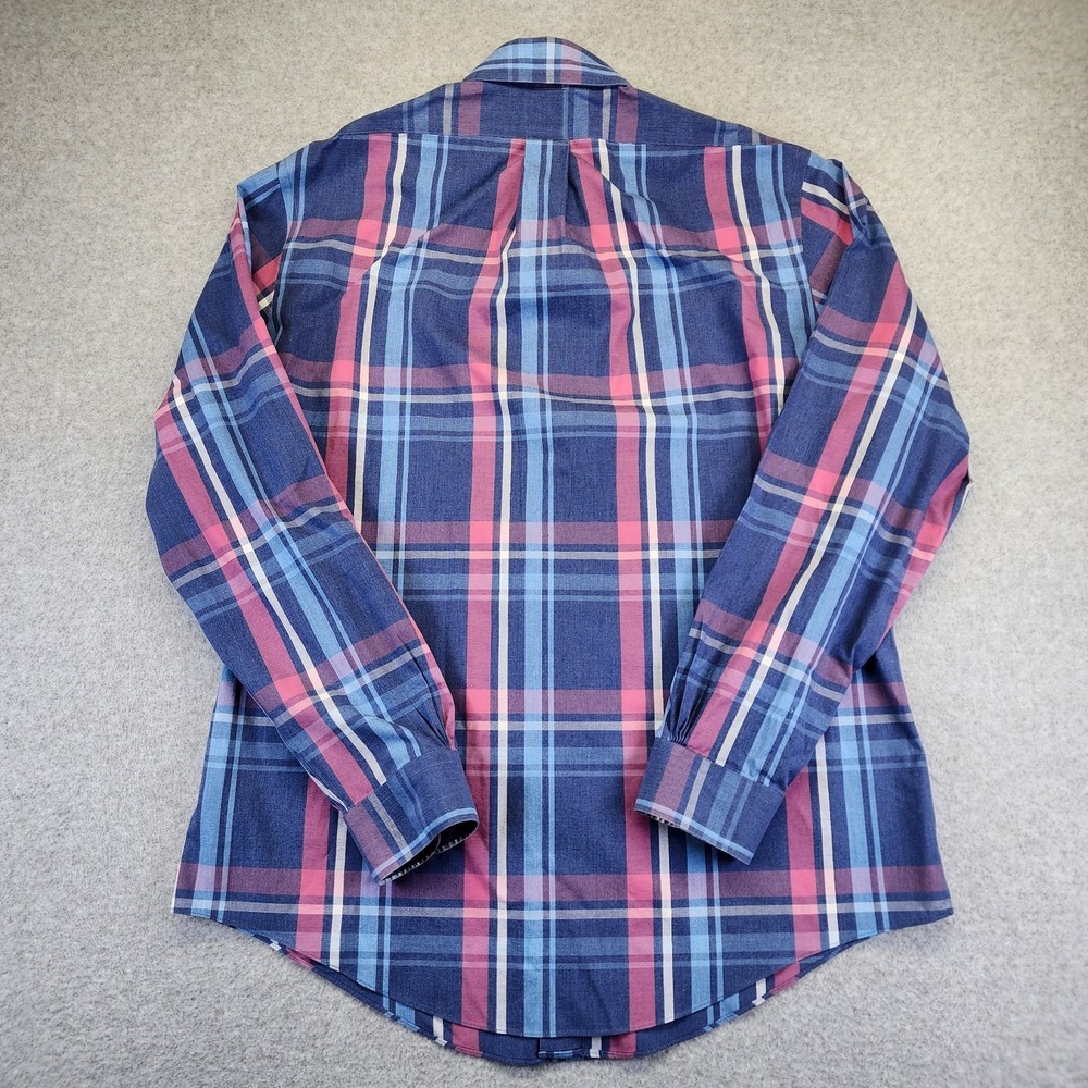 Brooks Brothers 1818 Men's L Regent Blue Pink Plaid Long Sleeve Button Shirt - Picture 3 of 5